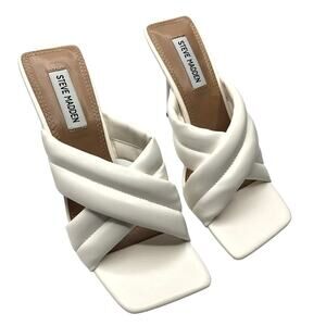 Steve Madden Womens Lyric White  Stiletto Heel Sandals Size 10 M New